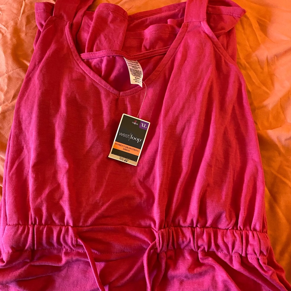 west loop fuchsia pink tank dress swimsuit coverup